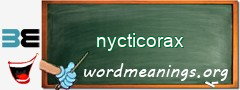 WordMeaning blackboard for nycticorax